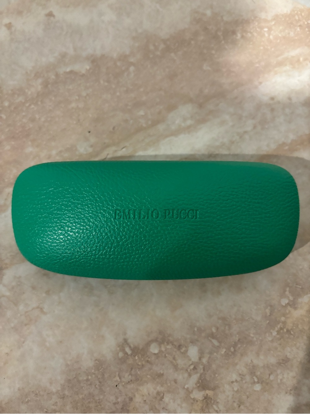 Emilio Pucci Teal Green Faux Leather Glasses Case